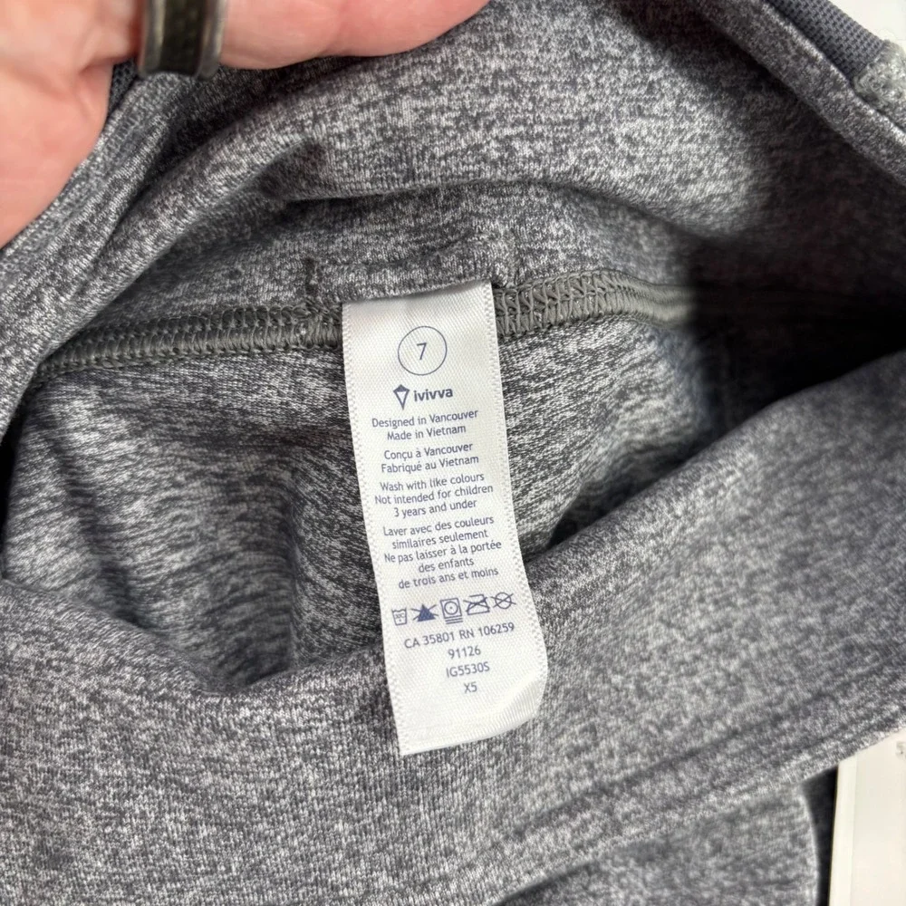 Ivivva Leggings Bundle Kids Size 7 Gray Blue Rhythmic Crop Namastay Focused Pant